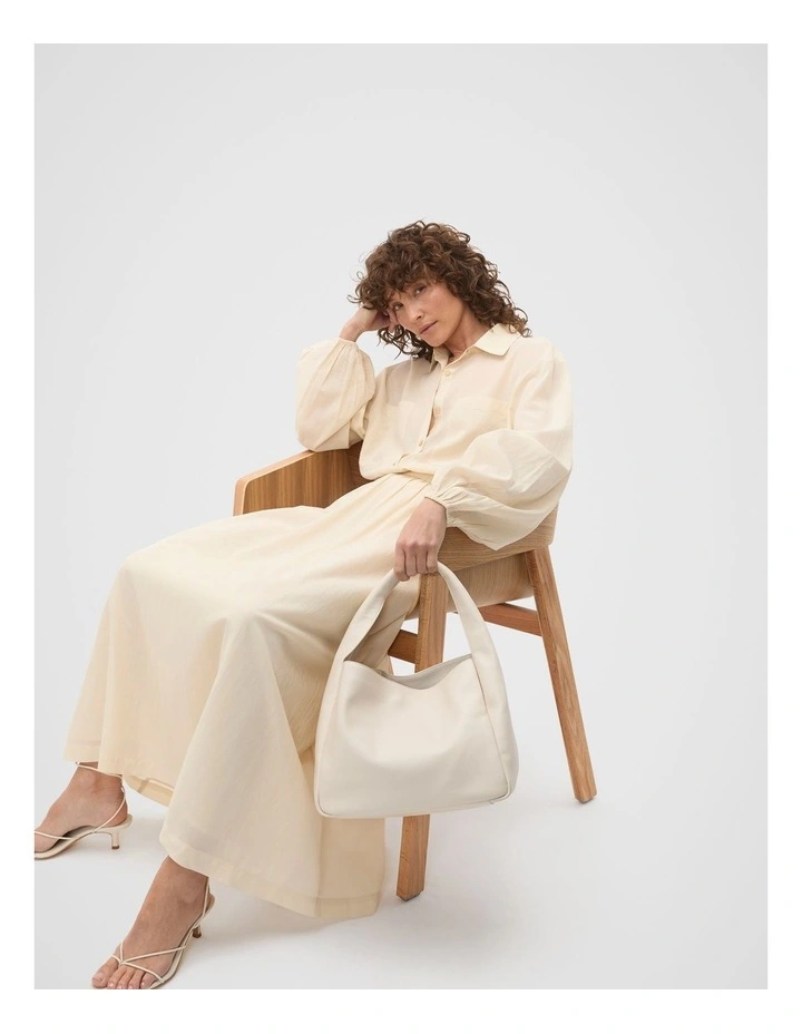 Voile Oversized Blouson Shirt in Tofu image 3