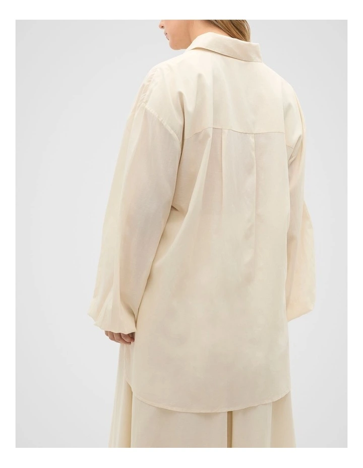 Voile Oversized Blouson Shirt in Tofu image 6