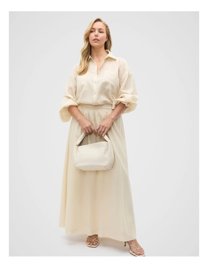 Voile Oversized Blouson Shirt in Tofu image 7