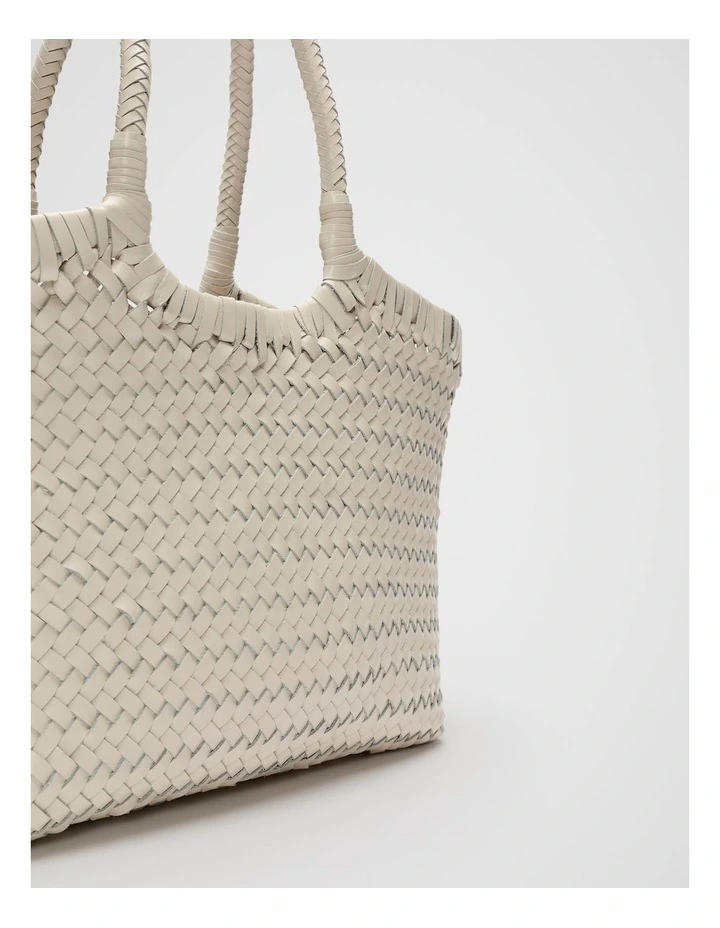 Leather Basket Bag in Tofu image 3