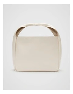 Leather Curved Tote in Tofu