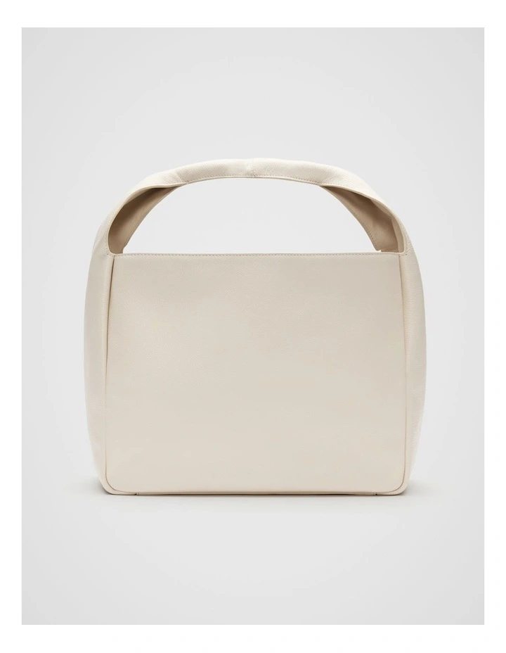 Leather Curved Tote in Tofu image 1