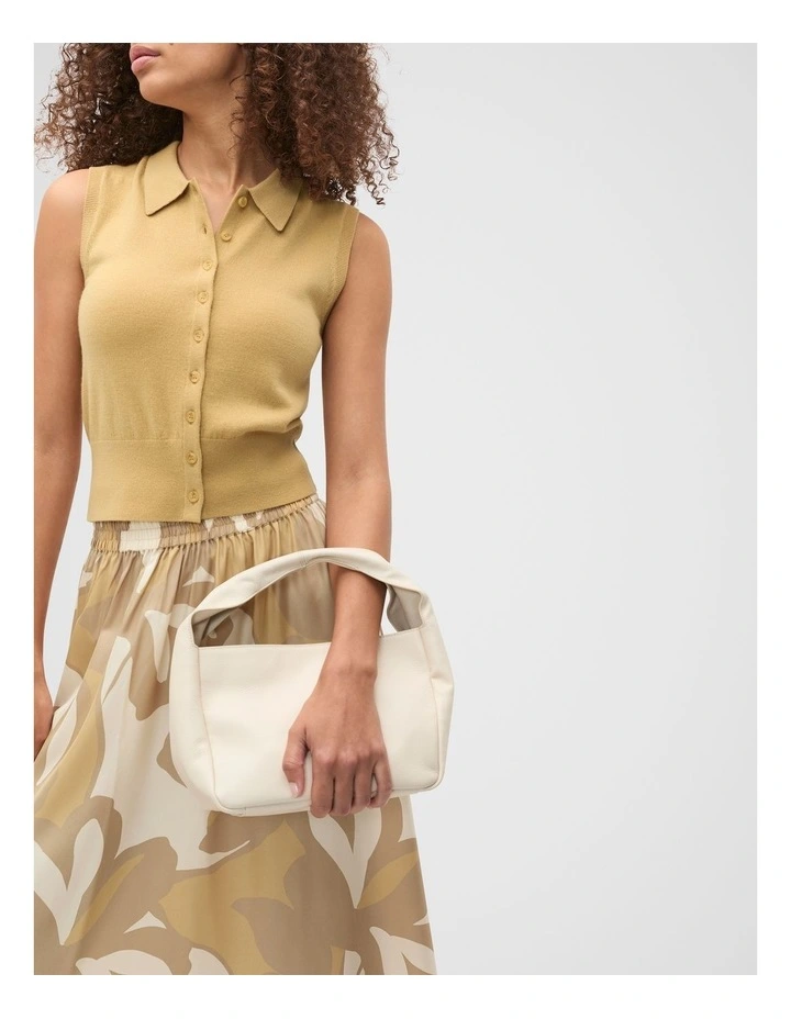 Leather Curved Mini Bag in Tofu image 2