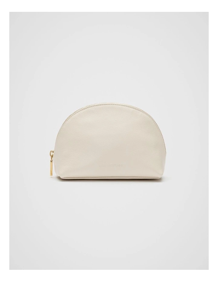 Leather Curved Pouch in Tofu image 1