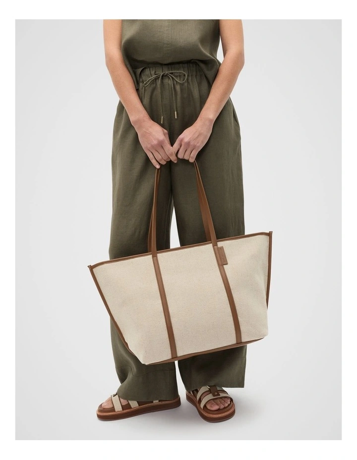 Trim Detail Tote in Deep Tan image 2