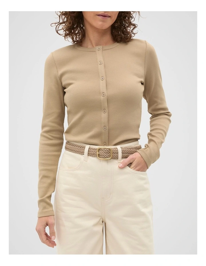 Nova Woven Leather Belt in Rye image 2