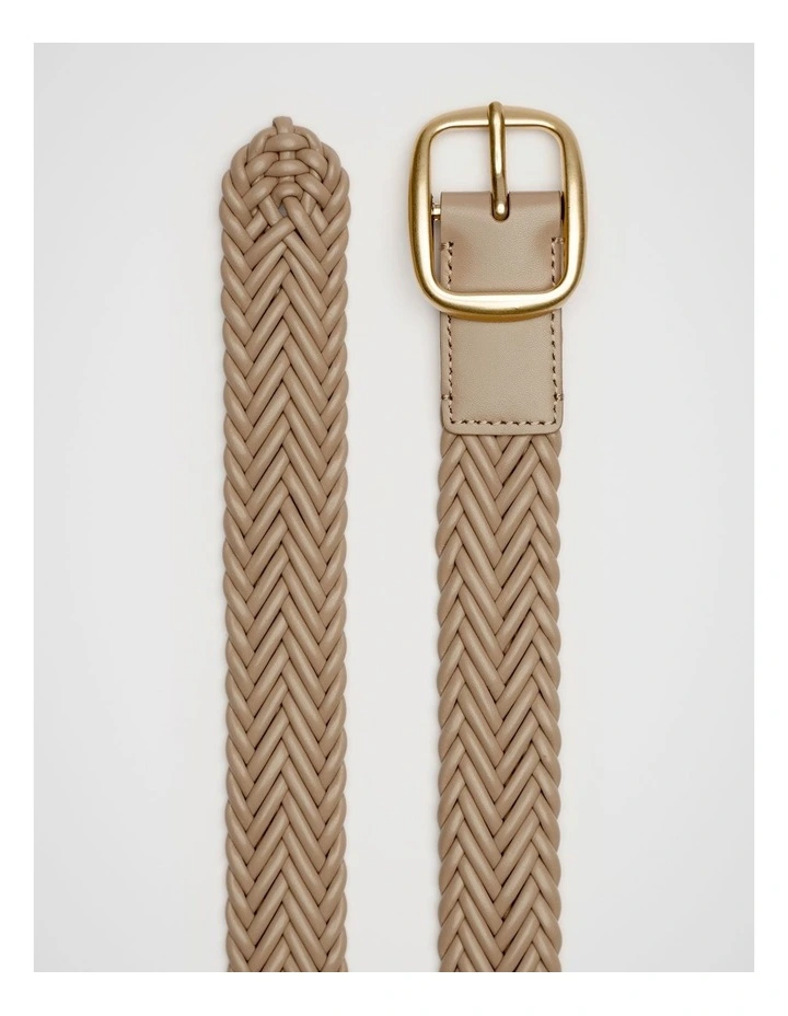 Nova Woven Leather Belt in Rye image 3