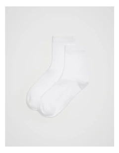 Core Quarter Crew Sock in White