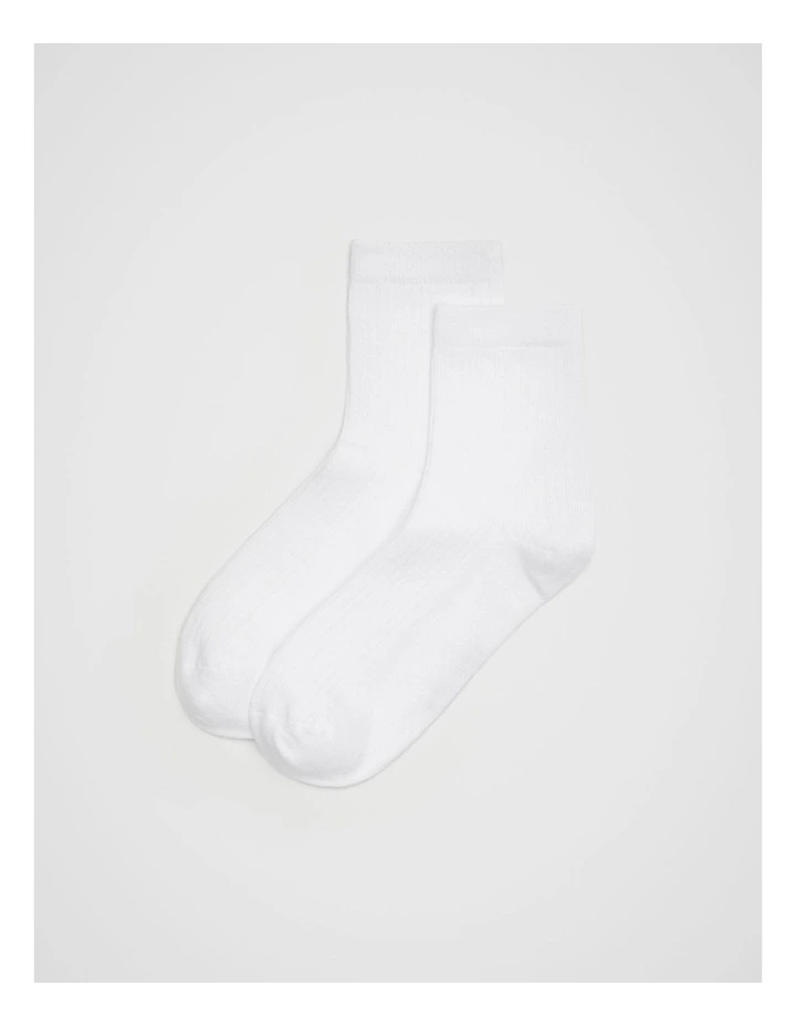 Core Quarter Crew Sock in White image 1