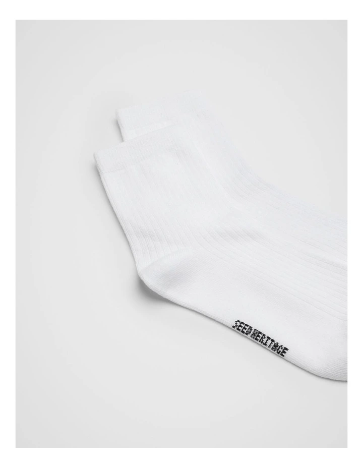 Core Quarter Crew Sock in White image 2
