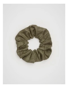 Linen Scrunchie in Olive Leaf