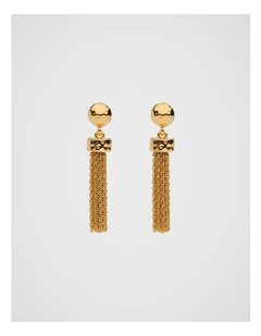 Textured Tassel Earring in Gold