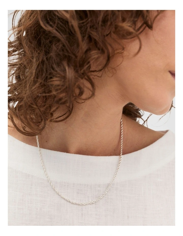 Fine Rope Necklace in Silver image 2