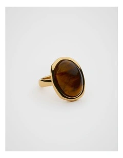 Stone Oversized Ring in Gold