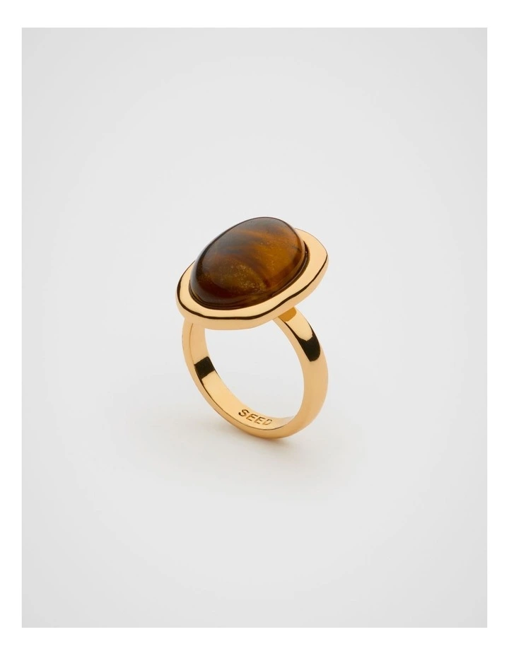 Stone Oversized Ring in Gold image 3