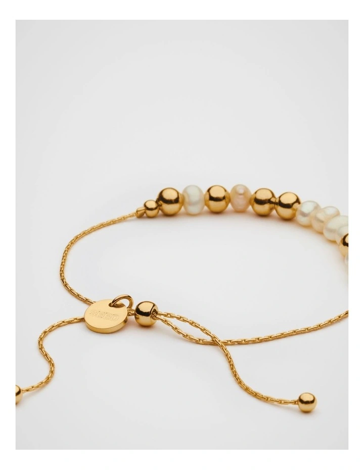Pearl Mix Station Bracelet in Gold image 3