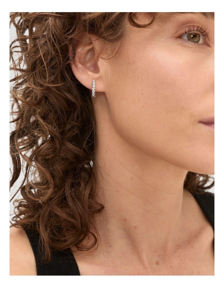 Fine Rope Earring in Silver image 2