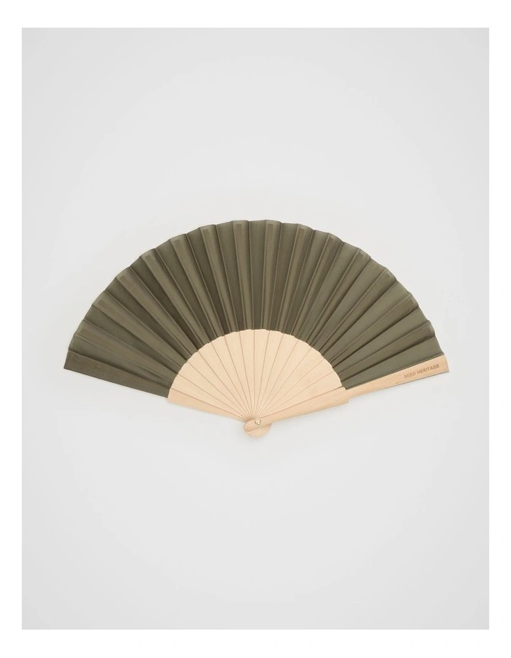 Seed Hand Fan in Olive Leaf image 1
