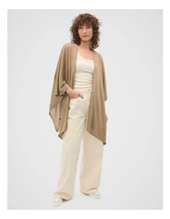Fine Knit Poncho in Rye