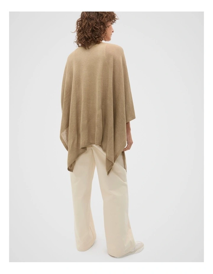 Fine Knit Poncho in Rye image 2