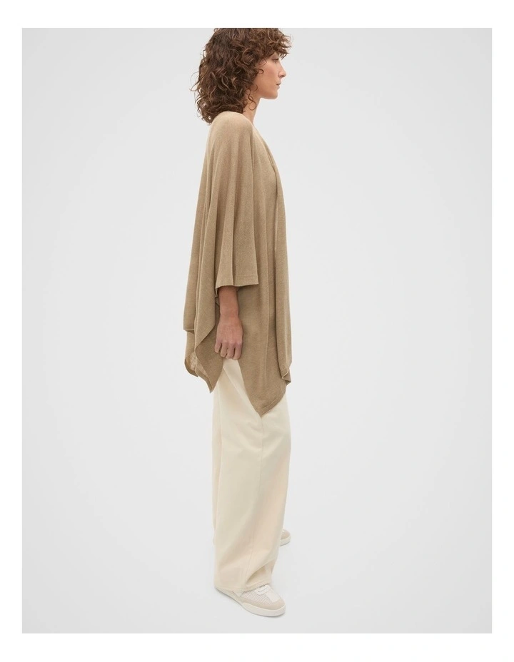Fine Knit Poncho in Rye image 3