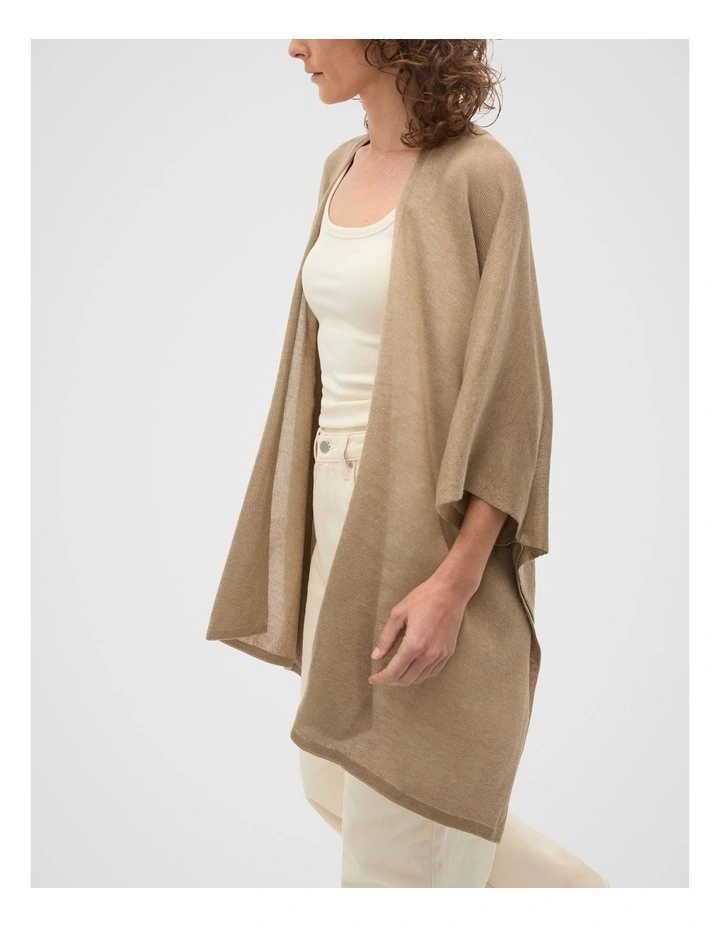 Fine Knit Poncho in Rye image 4
