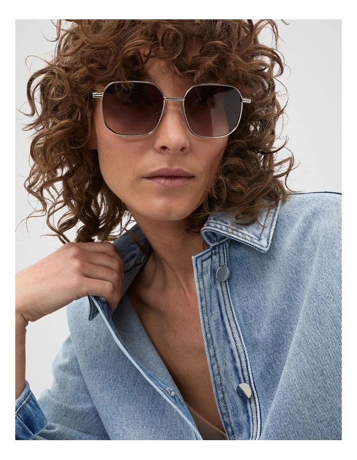 Bridget Metal Sunglasses in Silver image 2