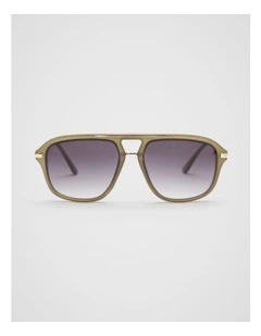Amanda Aviator Sunglasses in Olive Leaf