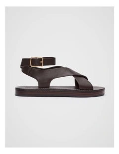 Rani Cross Strap Sandal in Chocolate