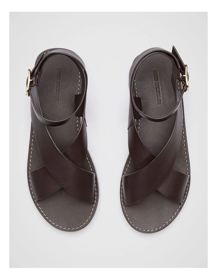 Rani Cross Strap Sandal in Chocolate image 4