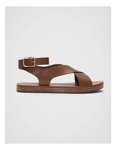 Rani Cross Strap Sandal in Deep Tan