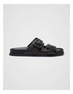Dulci Covered Buckle Slide in Black