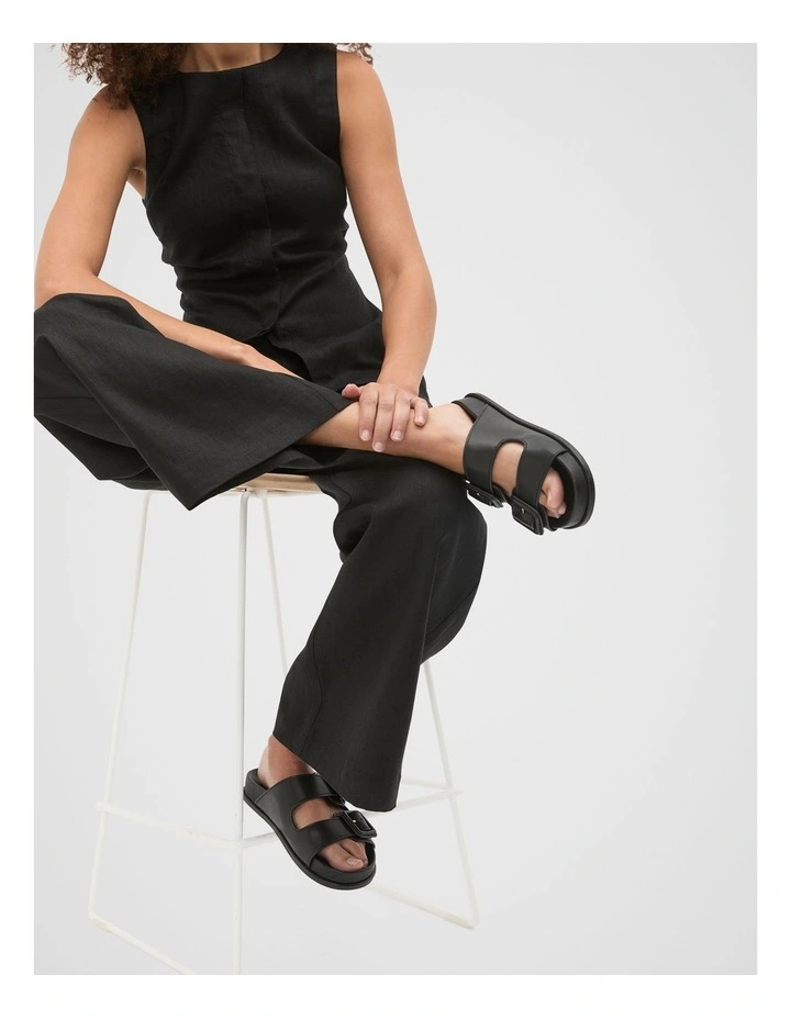 Dulci Covered Buckle Slide in Black image 2
