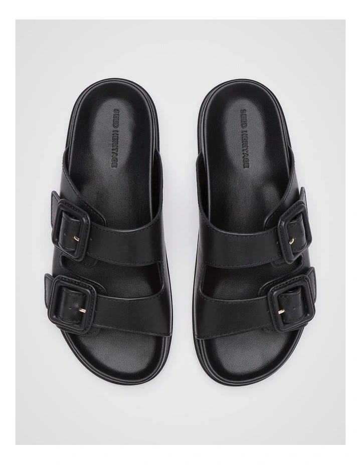 Dulci Covered Buckle Slide in Black image 4