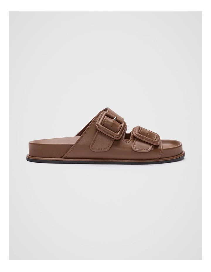 Dulci Covered Buckle Slide in Deep Tan image 1