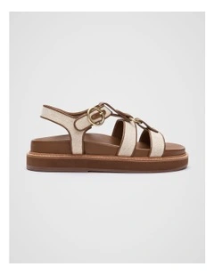 Callie Woven Caged Sandal in Deep Tan
