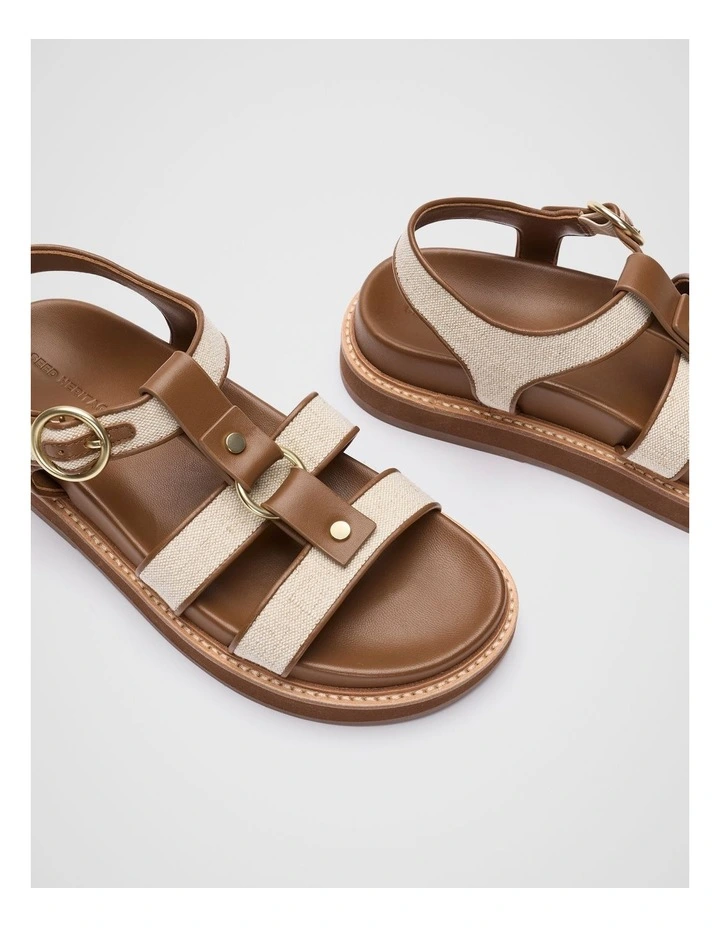 Callie Woven Caged Sandal in Deep Tan image 3