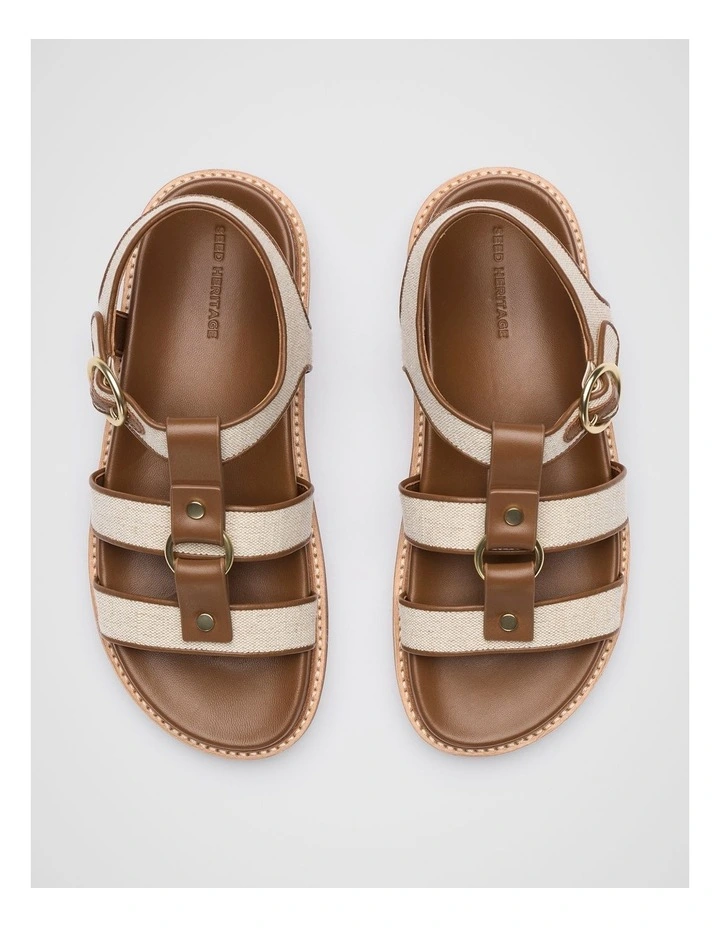 Callie Woven Caged Sandal in Deep Tan image 4