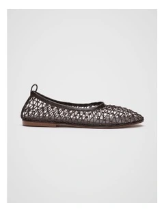 Parker Open Weave Ballet Flat in Chocolate