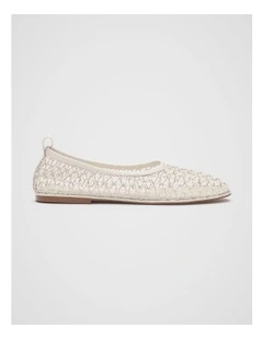 Parker Open Weave Ballet Flat in White