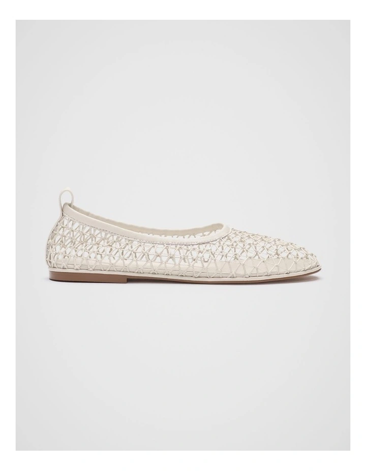 Parker Open Weave Ballet Flat in White image 1