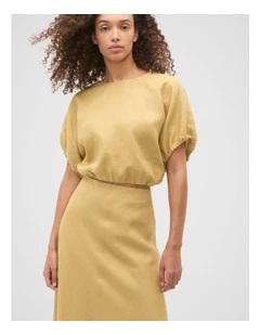 Linen Bubble Top in Honey