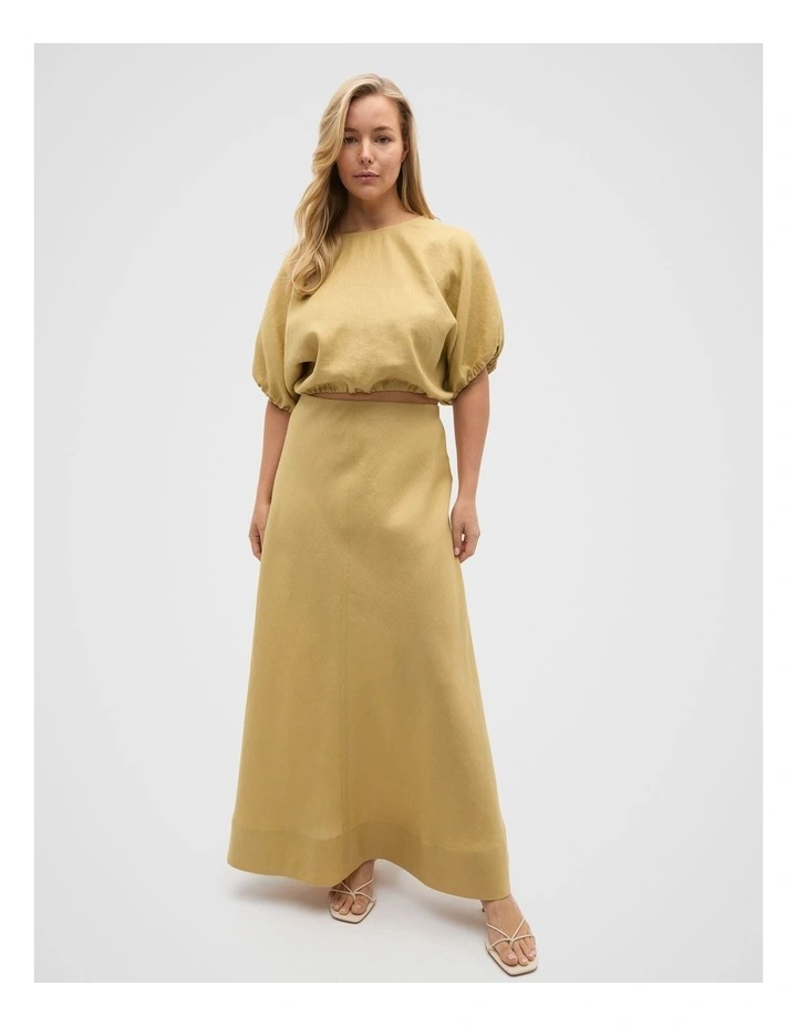 Linen Bubble Top in Honey image 5