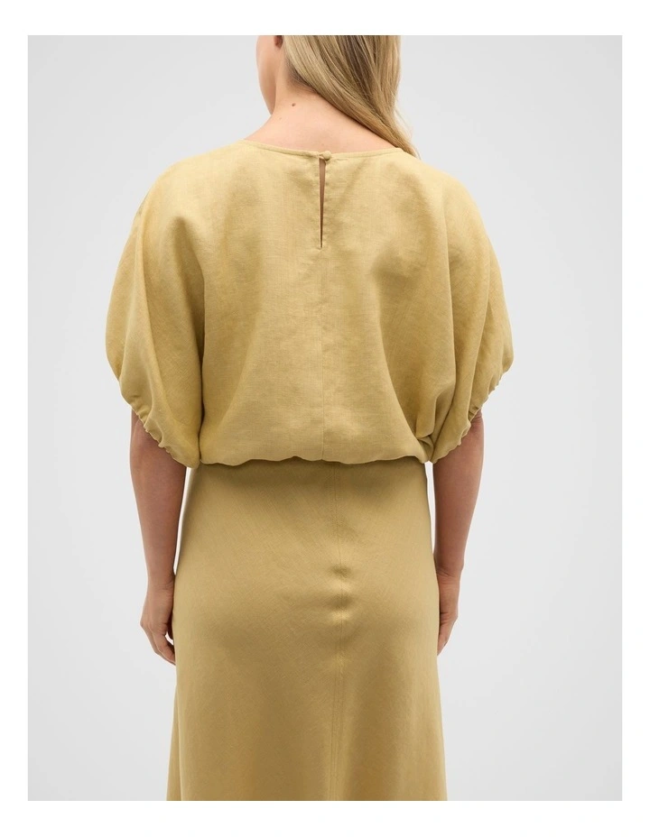 Linen Bubble Top in Honey image 7