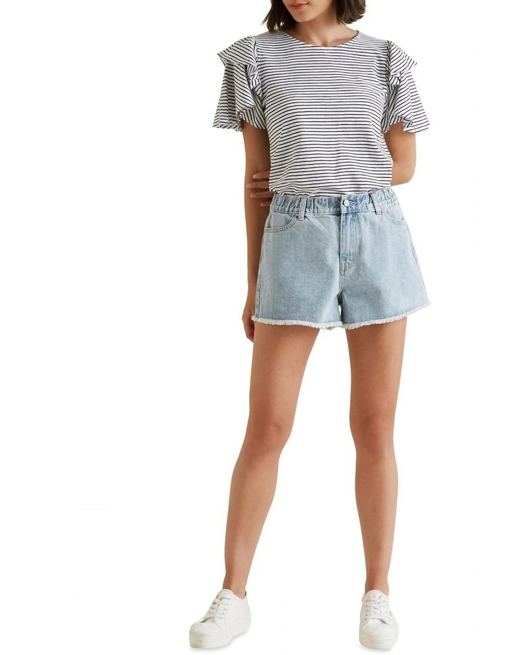 Flutter Sleeve Stripe Top image 2