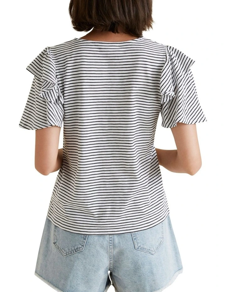 Flutter Sleeve Stripe Top image 3