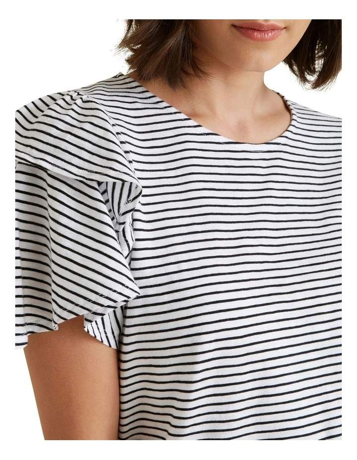 Flutter Sleeve Stripe Top image 4