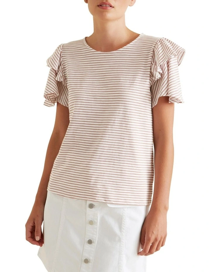 Flutter Sleeve Stripe Top image 1