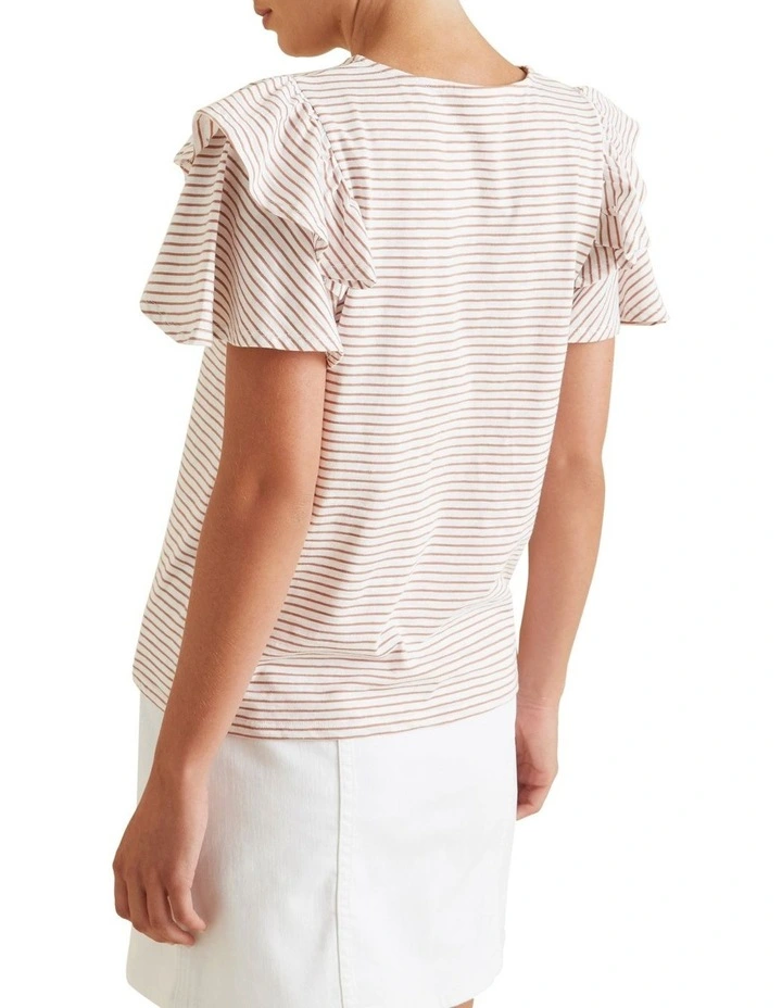 Flutter Sleeve Stripe Top image 3