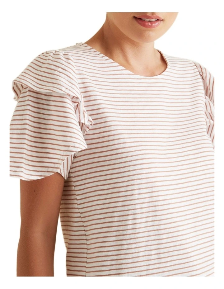 Flutter Sleeve Stripe Top image 4